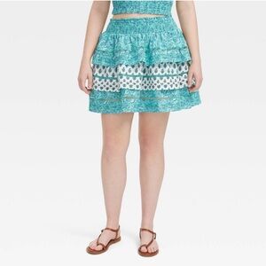 NWT! Roller Rabbit x Target Garden Floral/Bouquet Tiered Skirt - Teal